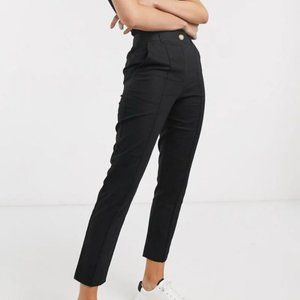 NEW ASOS Black Linen Cigarette Pants Sz 10 TALL